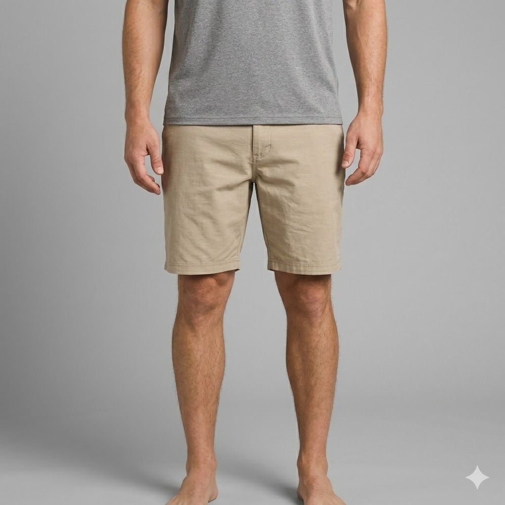 Quiet Storm Surf Shop Hybrid Shorts 38 Tan Khaki Land & Sea